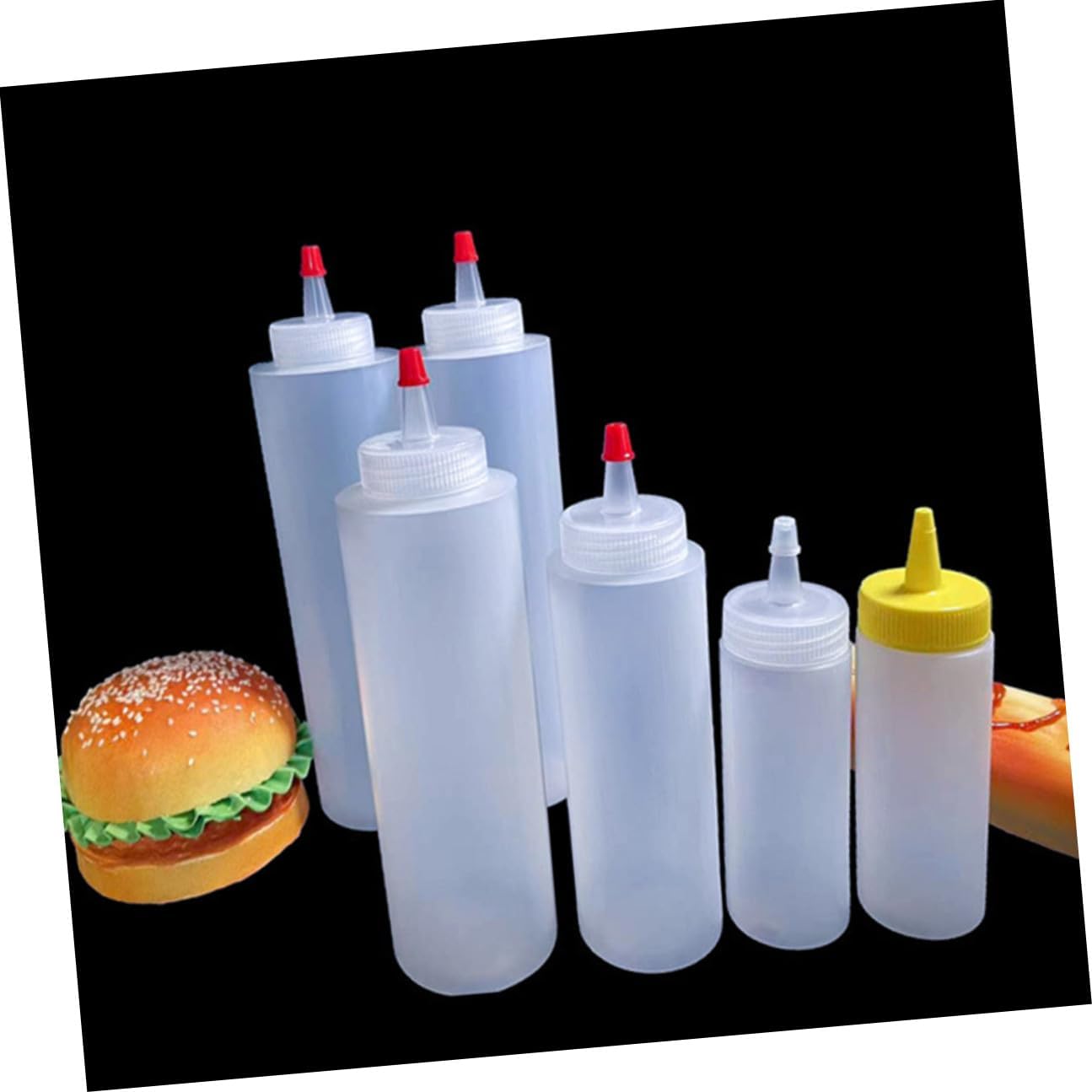 15pcs 2oz Ketchup Bottles with Lid Design Small Condiment Squeeze Bottles for Salad Dressing and Sauce Dispensing Portable for Kitchen and Dining image 4