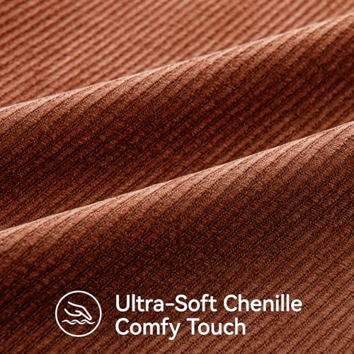 Image of a moment Pack of 2 Decorative Chenille Throw Pillow Covers with Twill Cushion Covers for Sofa Living Room Couch Bed 18x18 Inch,Crafted Border Rust