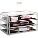 Acrylic Cosmetic Drawer Storage Organizers - Clear countertop 3 drawers box ideal for any vanity or bathroom! Makeup organizer for make up brush palette lip gloss cream perfect cosmetics case holder!