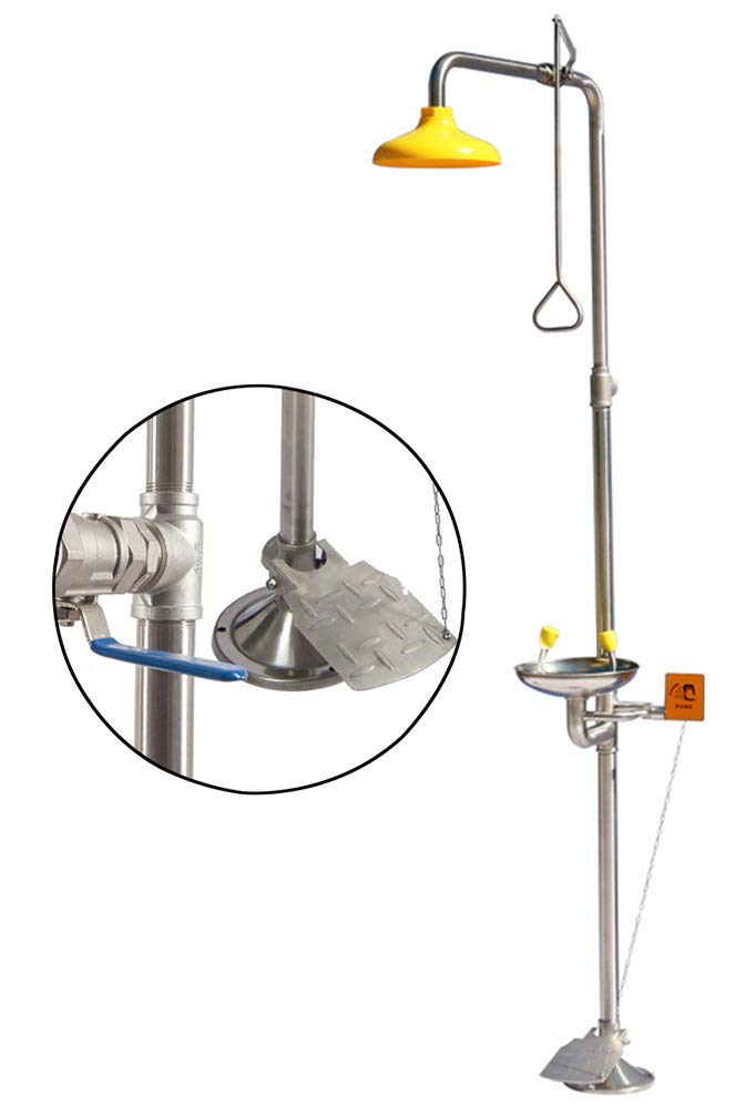 Buy CGOLDENWALL Stainless Steel Combination Emergency Eyewash Shower