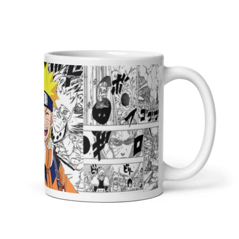 Naruto Anime Print Ceramic Coffee Mug, White, 325 ML | Manga Panel Design, Anime Character Art, White Glossy Finish, Novelty Drinkware, Otaku Fan Merchandise-image-25