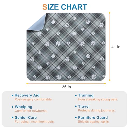 Image of BEAUTYZOO Washable Pee Pads for Dogs, 4 Pack Reusable Puppy Pads, Super Absorbent Dog Pee Pads for Pet Training, Housebreaking and Incontinence, Non-Slip Potty Pads for Floor, Crate, Couch, 36 inch x 41 inch