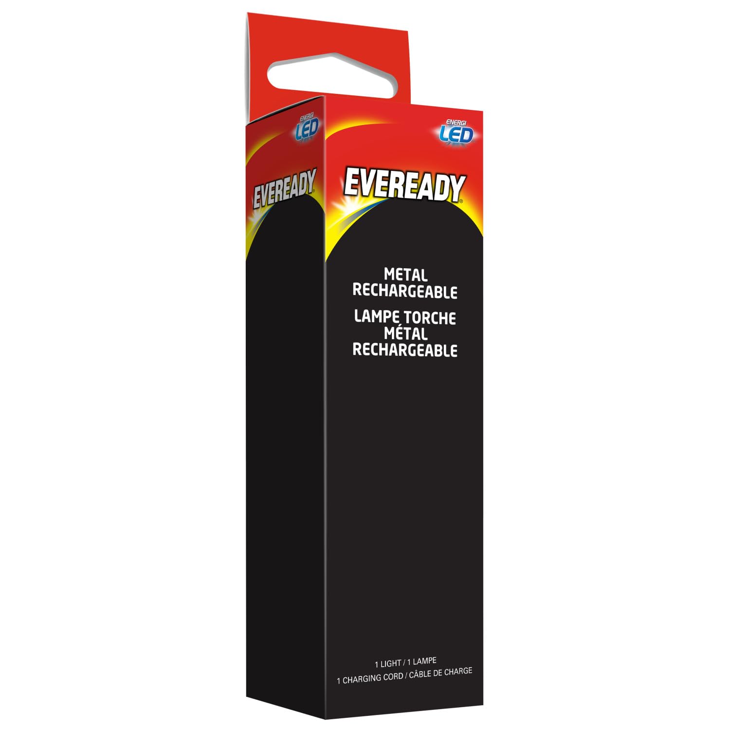 Eveready Energizer latarka LED, ładowana, super jasna, wodoodporna, outdoorowa, przenośna, kabel USB w zestawie, idealna na kemping, wędrówki, trekking, czarna