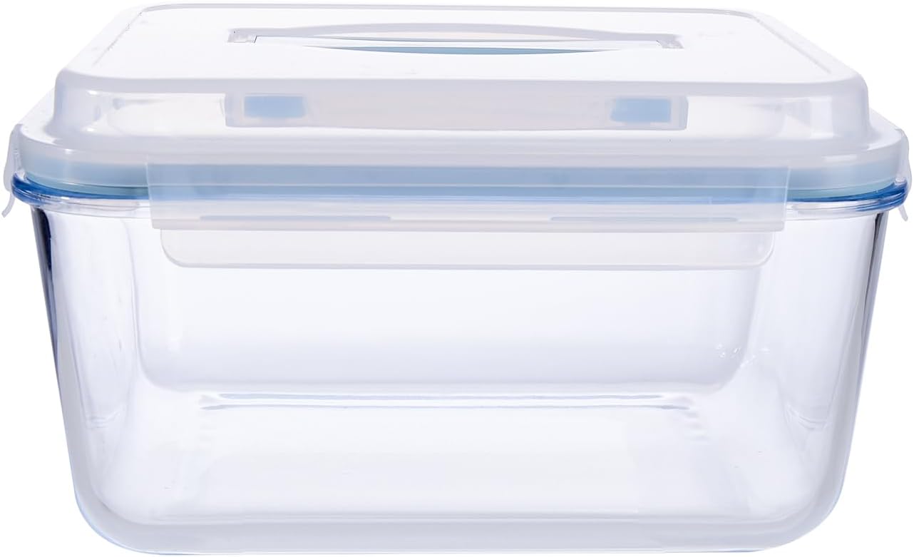 24 Cup Extra Large Glass Storage Containers with Airtight Locking Lid with Handle, Large Glass Food Storage Container, Ideal Storing food, Vegetables, Fruits, Roasting Turkey, BPA Free Oven Safe