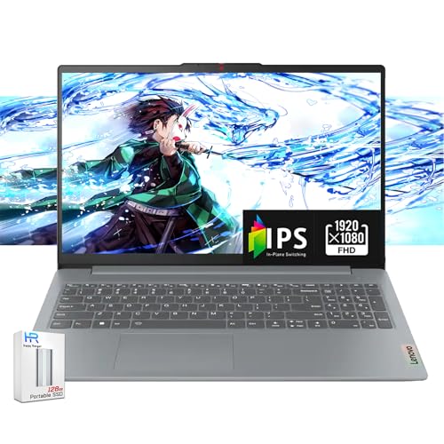 Lenovo Notebook IdeaPad Slim 3i, tela IPS FHD de 15,6 polegadas, Intel Core i3-N305 2025, 8 GB de RAM, 256 GB de armazenamento (128 GB UFS + 128 GB PSD), Windows 11 Home no modo S com copiloto