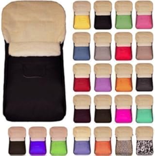 Baby-Joy Fußsack KAI XL 105cm FILZFREI | Lammwolle/Polyester Thermofußsack Buggy Kinderwagen Schlitten | SUPER-WASH & SUPER-THERM | 01 Schwarz