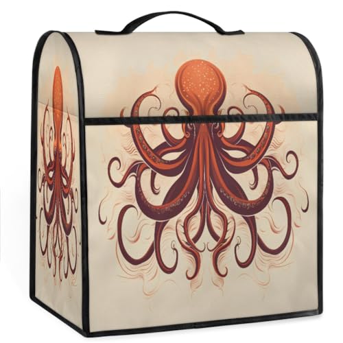 Coffee Maker Cover Octopus Pattern Kitchen Appliance Covers Small Appliance Covers Blender Cover Juicer Cover Dust Covers for Kitchen Appliances with Top Handle and Pockets,Washable,B581