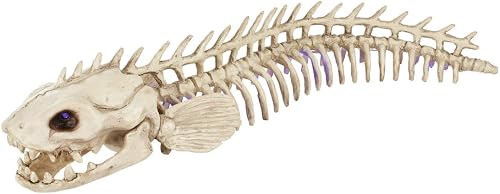 Home Halloween Decor Prop Spooky Light-Up EEL Skeleton, 19.5" Seasonal