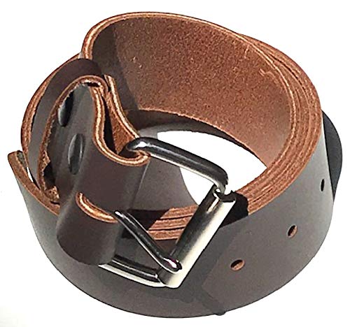 Dangerous Threads Mens Heavy Duty Dark Chocolate Brown Leather Belt 1 3/4