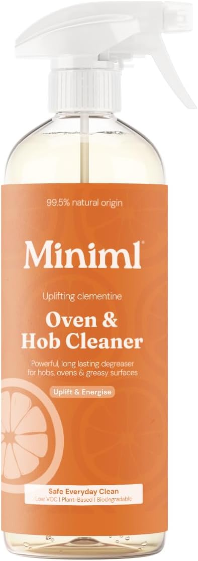 Miniml Oven & Hob Cleaner Spray, 750ml – Clementine Citrus Scent, Powerful Grease & Grime Remover, Solvent-Free, Cruelty-Free, Vegan, Natural & Plant-Based, Quick Dry Cleaning Formula