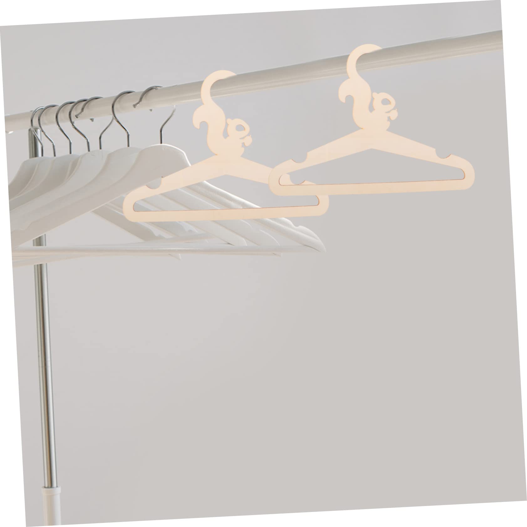 HEALLILY Clothes Rack Baby 5pcs Wooden Animal Hangers Boys and Girls Clothes Hanger Nursery Closet Organizer Infant Clothing