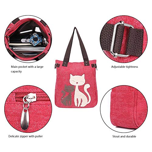 EGOGO Donna Borse a mano Gatto Carino Tela Borse a...