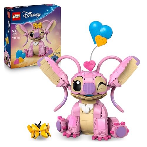 LEGO | Disney Angel - Lilo & Stitch Spielzeug - Spielset zum Bauen mit 3 Herzballons & 1 Schmetterling – Kreative Deko - Geschenk für Mädchen, Jungen ab 9 Jahre und Erwachsene Fans – 43257