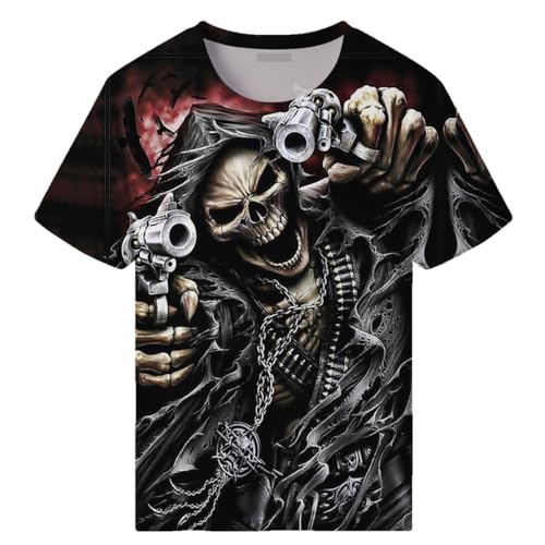 Skull Fashion Design 3D Print Adults Unisex Comfrotable T-Shirt4