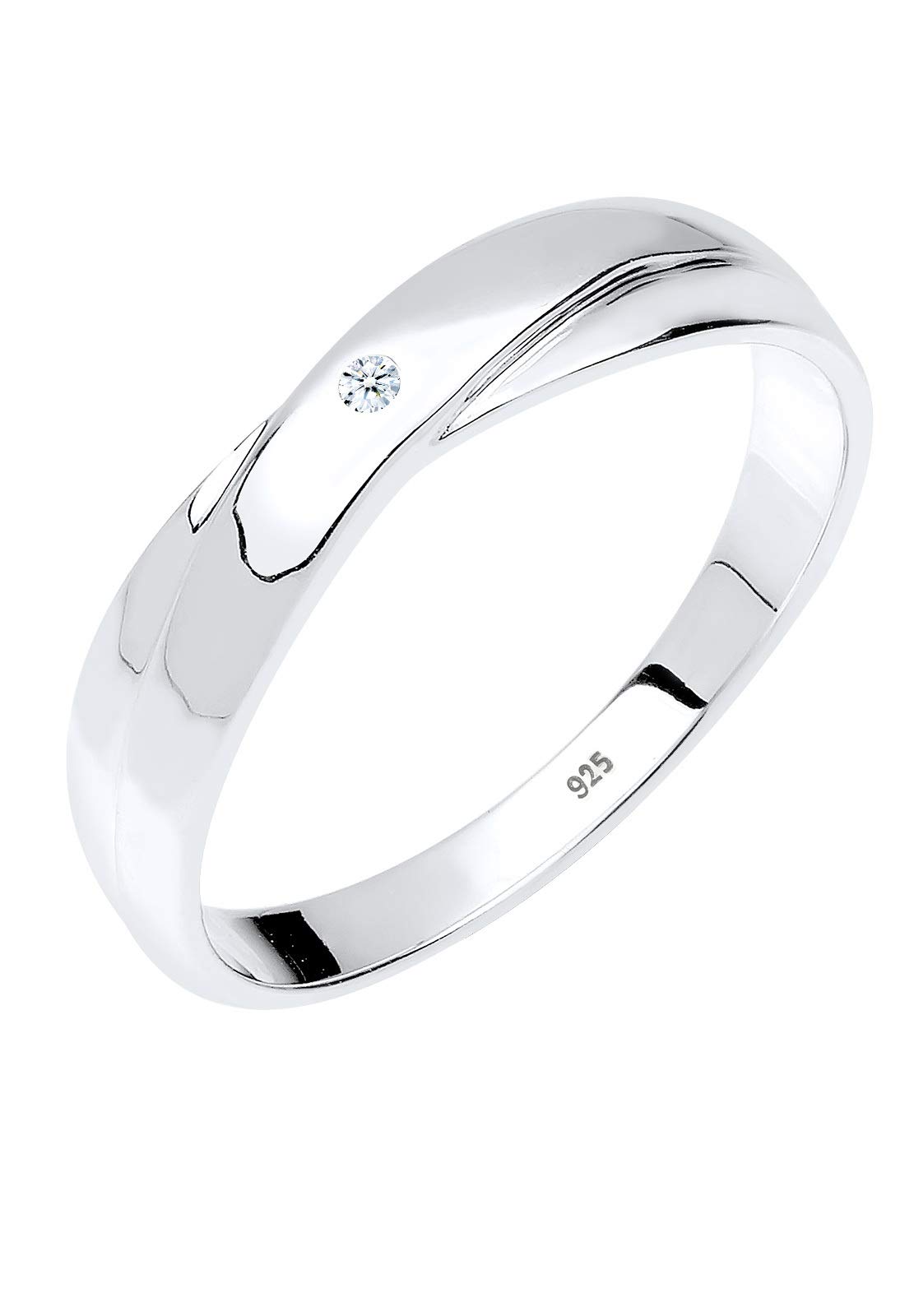 Elli DIAMONDS Ring Women Elegant Engagement with Diamond (0.02 ct.) in 925 Sterling Silver