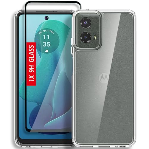 Guarishel for Motorola Moto G-5G-2024 Case: Military-Grade Shockproof Phone Cover with Tempered Glass Screen Protector, Anti-Scratch & Reinforced Bumpers - Crystal Clear