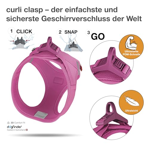 Vest Harness curli Clasp Air-Mesh Fuchsia S