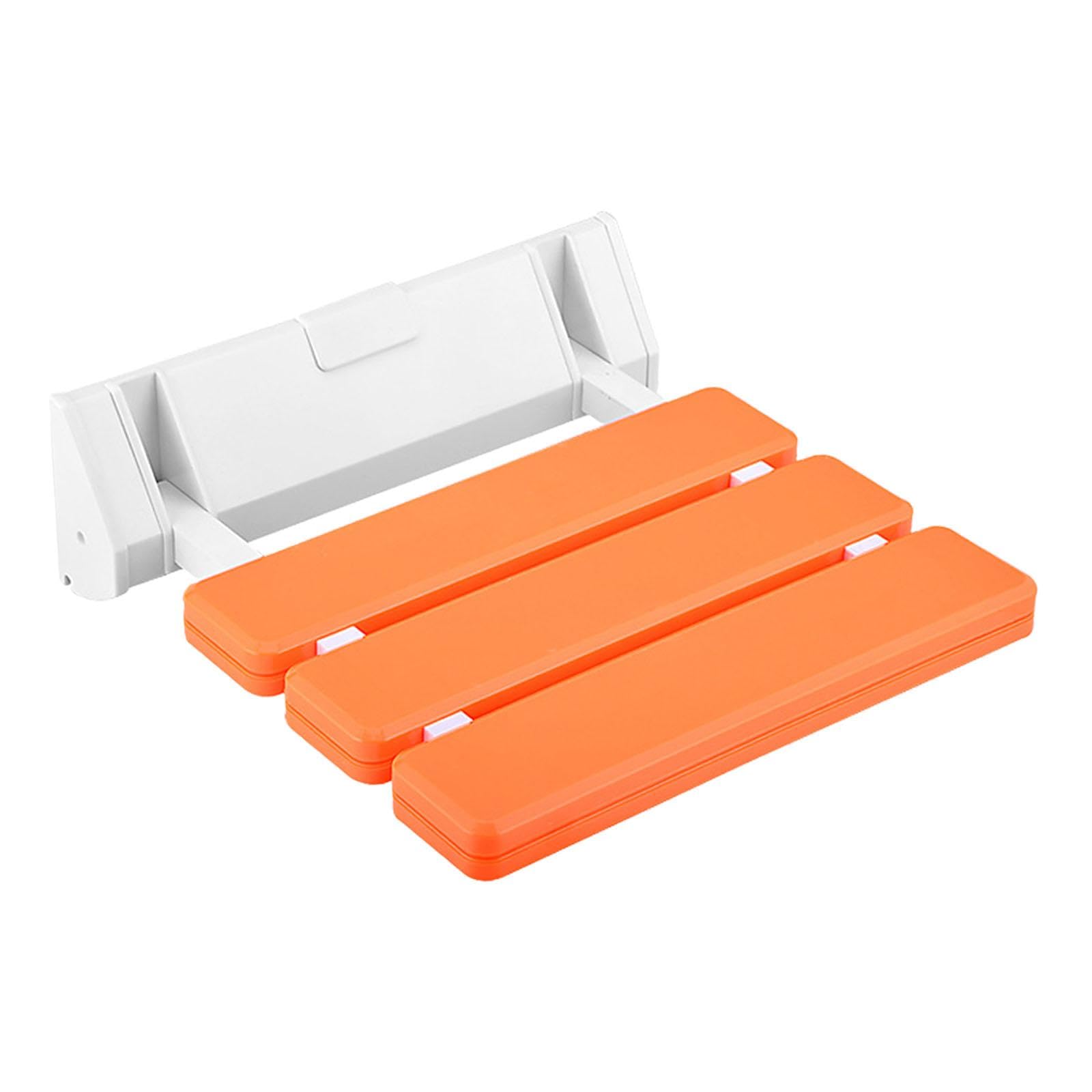 Tabouret escamotable orange en teck pliant pour une entrée ordonnée - 8