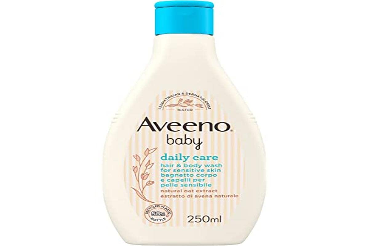Aveeno Baby Daily Care - Gel de baño para el cuerpo y el cabello, para una limpieza suave de la piel sensible, gel de ducha para bebés y champú para bebés con avena, 250 ml