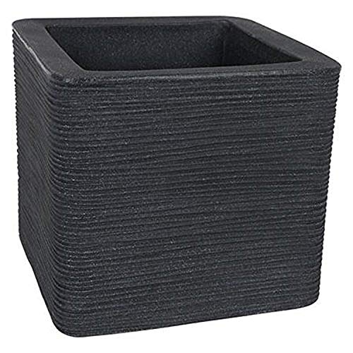 Preisvergleich Produktbild Geli Pflanzkübel Kubus mit Rillen anthrazit ca. 30x30 (Anthrazit)