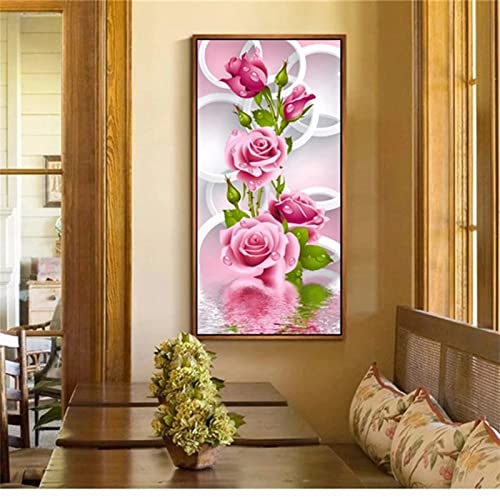 Broderie diamant rose grand format 60x180 art strass