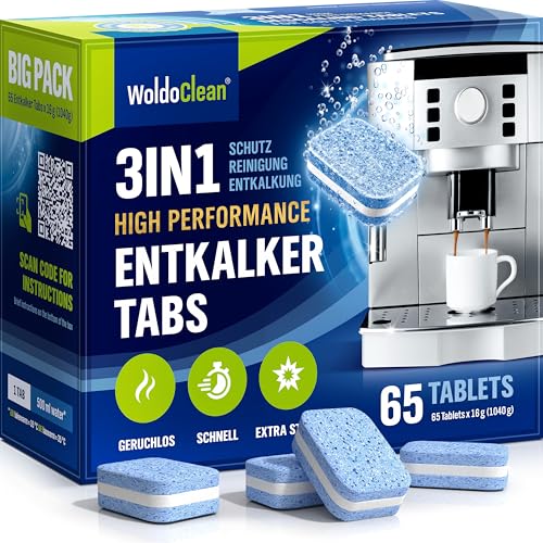 WoldoClean 3in1 Entkalkungstabletten Kaffeevollautomat 65 Stück Entkalker