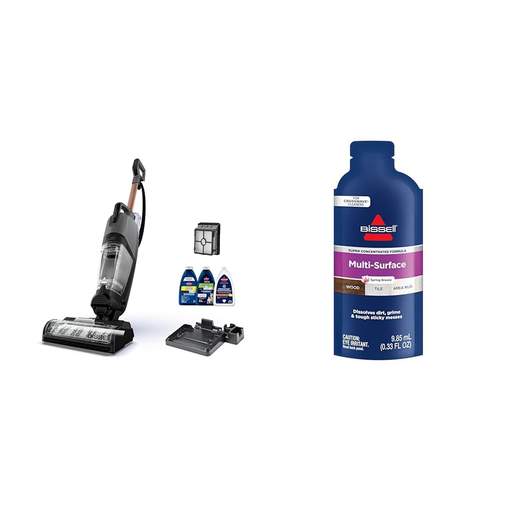 Bissell® CrossWave® HydroSteam™ Wet Dry Vac, Multi-Purpose Vacuum, Wash, and Steam, Sanitize Formula Included, 35151 + Bissell Multi Surface Super Concentrate, 14 0.33 Oz packets included, 4144