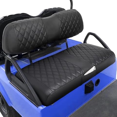 LEAPGOMAX Club Car DS Seat Covers, Golf Cart Seat Covers for Club Car DS OEM Ordinary Seat-Thick Vinyl Leather Custom Diamond Comfortable/Anti-Scratch/Anti-Fading/Easy to Install Cover