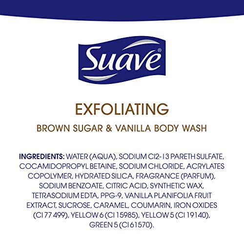 Suave Exfoliating Body Wash Womens Body Wash For Gentle Exfoliation Brown Sugar And Vanilla Cruelty-Free As Certified By Peta 15 Oz #TOP2