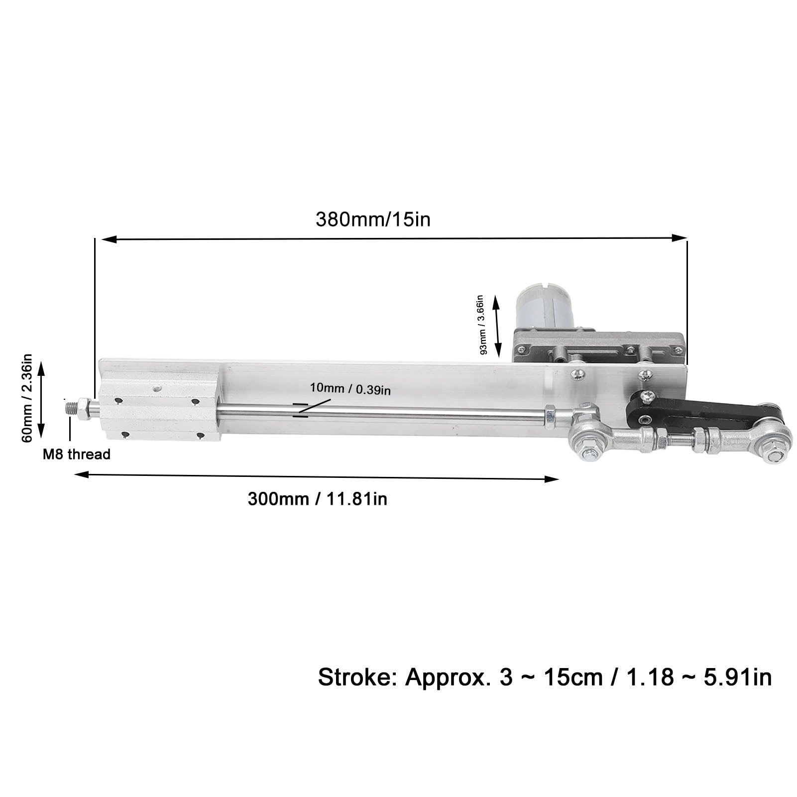 ANKROYU Stroke 3 to 15 cm Linear Actuator Motor, Aluminum Alloy Cycling Reciprocating Linear Actuator Motor, High Hardness Reciprocating Cycle Linear Actuator (210 Times Per Minute)