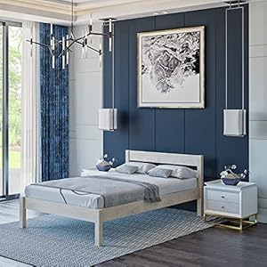 Houten Bed 100×200 cm incl. Lattenbodem-Scandinavisch Ontwerp – tot 700 kg – Eenpersoonsbedframe Massief Hout…