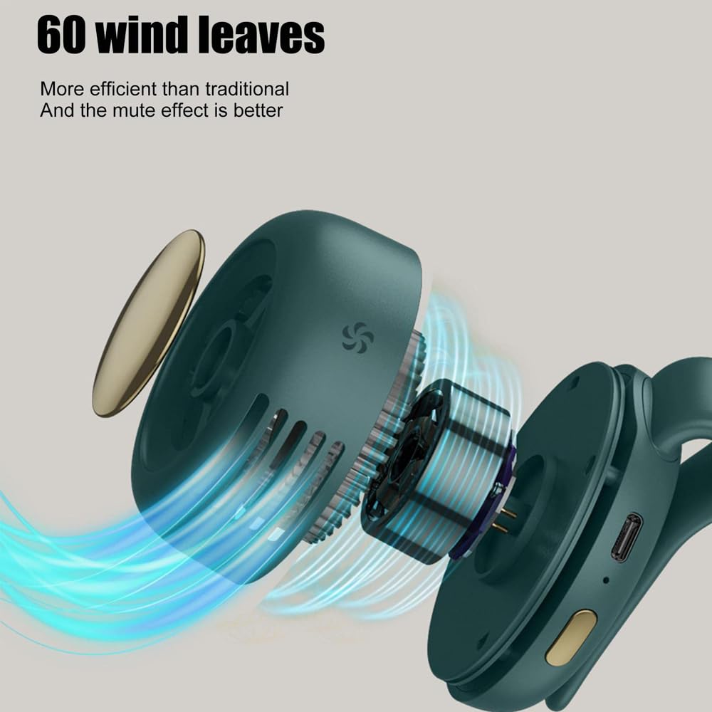 Petit Ventilateur à Clipser Sans Pales - Mini Ventilateur Portable Rechargeable Pour Voyage Et Bureau