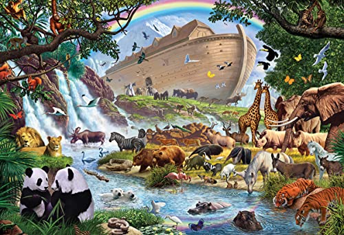 Rompecabezas Vermont Christmas Company Noah's Ark de 100 Piezas, piezas grandes perfectas para niños y adultos mayores miniatura 1