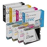 LD Compatible Ink Cartridge Replacement for Brother LC51 (Black, Cyan, Magenta, Yellow, 4-Pack)