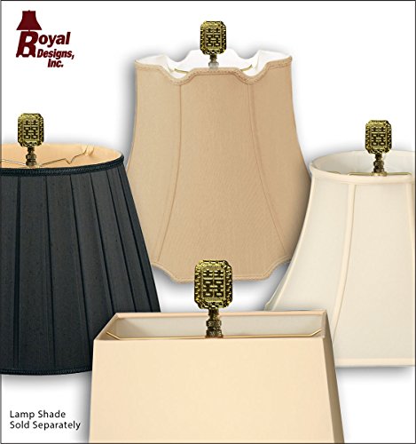 Image of Royal Designs Chinese Joy Symbol 2.75 inch Lamp Finial for Lamp Shade, Polished Brass