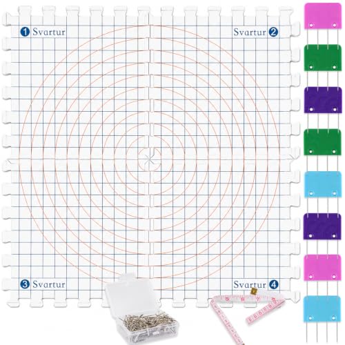 Image of Svartur Blocking Mats for Knitting, 4-Pack with Grid and Circle Markings