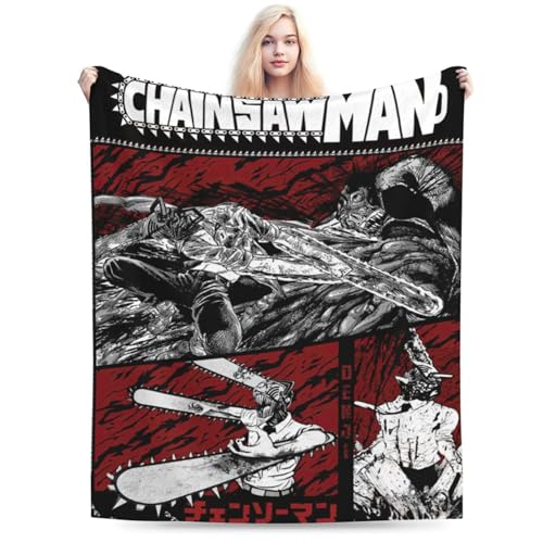 チェンソーマン 毛布 ブランケット 大判 フリーサイズ 暖かい 軽量 ふわふわ 一人用 ソファ ベッド オフィス 膝掛け 洗える 秋冬40"x30"