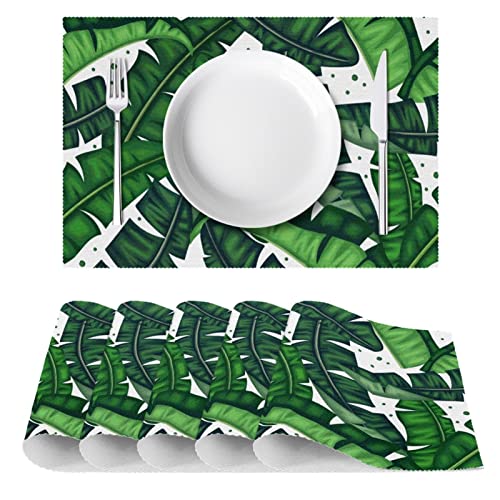 Sets de table feuilles de bananier pour décoration de table estivale - 3