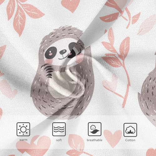 Wusikd Cartoon Sloth Girls' Underwear Cotton Pink Girls Briefs Soft Toddler Underwear 2T3