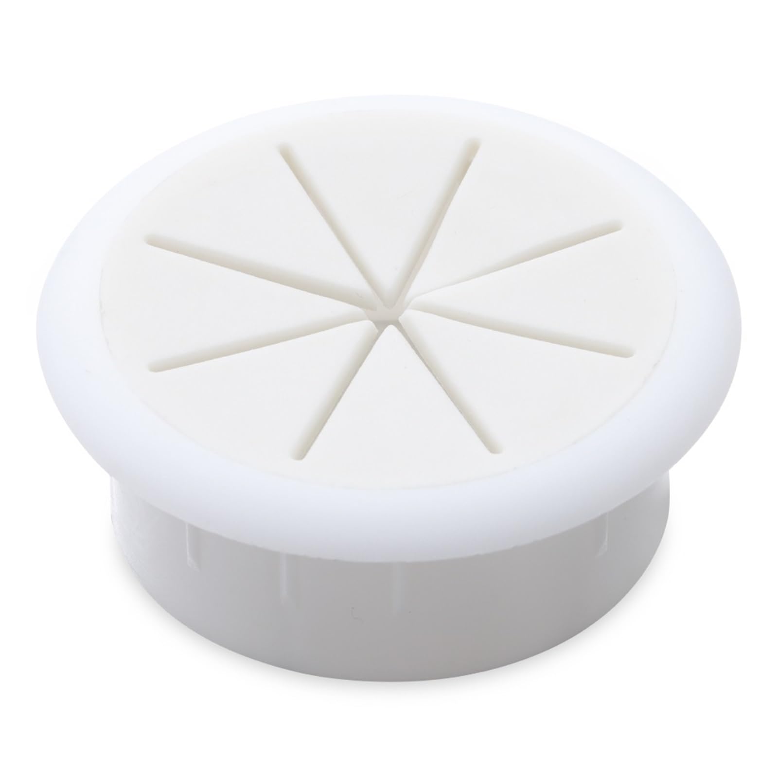 Desktop Cable Hole Cover Desk Wire Organizer Cable Hole Cover Cord Grommets Passing Eight Petal Threading Box for Office Furniture(White-50mm)