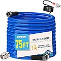 Bipeoo 75FT 15FT 25FT 100FT Heated Water Hose for Rv,-45 ? Antifreeze Drinking Garden Water Hose with Energy Saving Thermostat?1/2" Inner Diameter Rv Accessories?Rv Water Hose