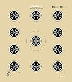 Official NRA, A-17 Shooting Target, 50 Foot Small Bore, 11 Bullseye (Red Center, 100 Target Pack)