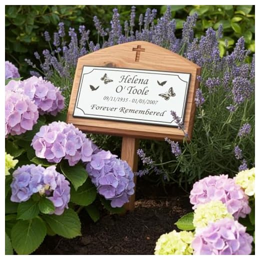 Custom Oak Memorial Grave Marker & Stake