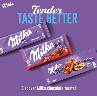 Milka Alpine Milk Chocolate Bars, Smooth Creamy Chocolate, 250g (Pack of 1)