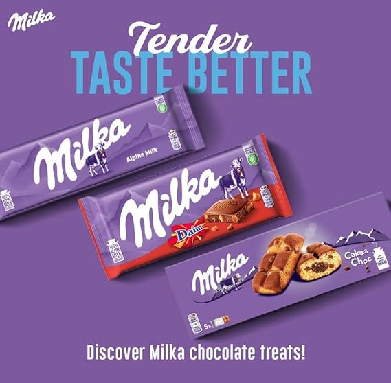 Milka Alpine Milk Chocolate Bars, Smooth Creamy Chocolate, 250g (Pack of 1)