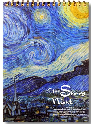 A4 Sketch Book Top Spiral Bound Sketch Pad 1 Pack 60-Sheets (68lb/100gsm) Acid Free Art Sketchbook Artistic Drawing Painting Writing Paper for Beginners Artists(Starry)