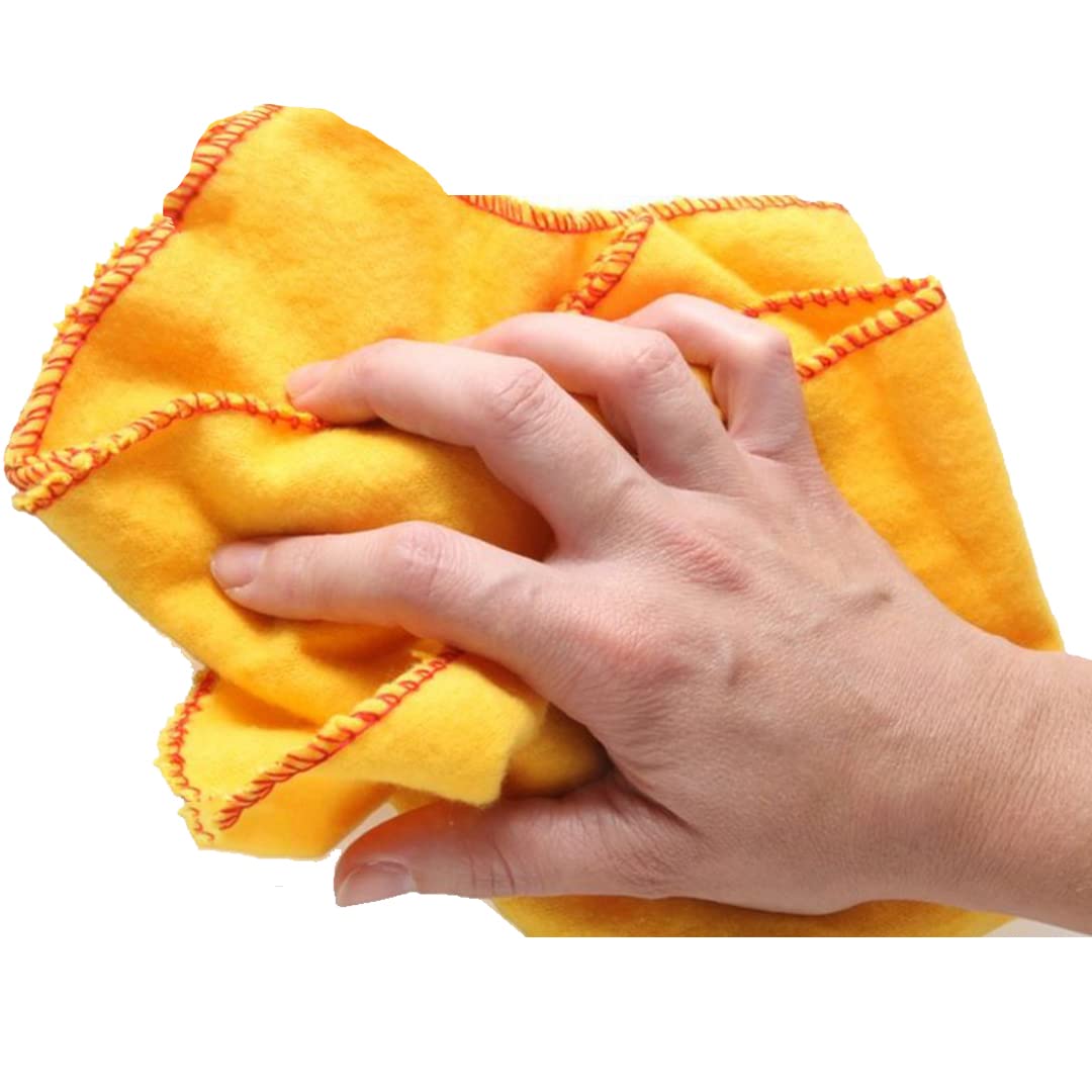 J K ZONEPack of 30 100% Cotton Cleaning Yellow Duster For Cleaning Kitchen Cleaning Office Cleaning Home Cleaning Multi Purpose Dusting Cloth Towel 25cm x30cm Standard Size