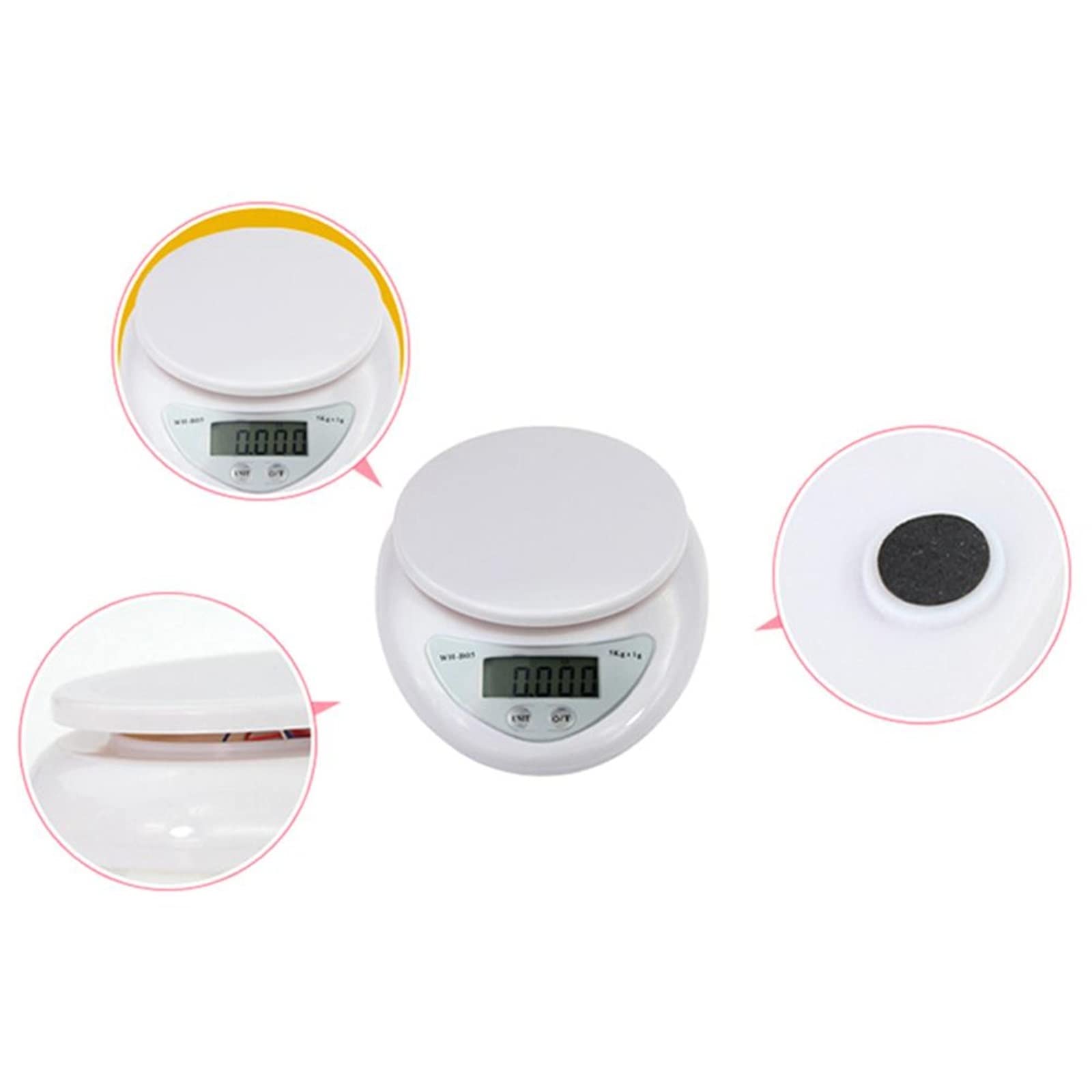 Báscula de Alimentos 5 kg/1g Cocina Digital LED báscula electrónica Cocina Restaurante Herramienta de medición de Peso de Alimentos Balanzas