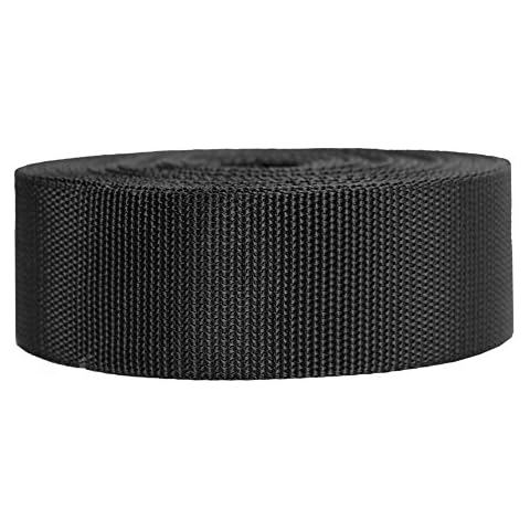 Strapworks Heavyweight Polypropylene Webbing - Heavy Duty Poly Strapping for Outdoor DIY Gear Repair, 2 Inch x 50 Yards - Black Cover