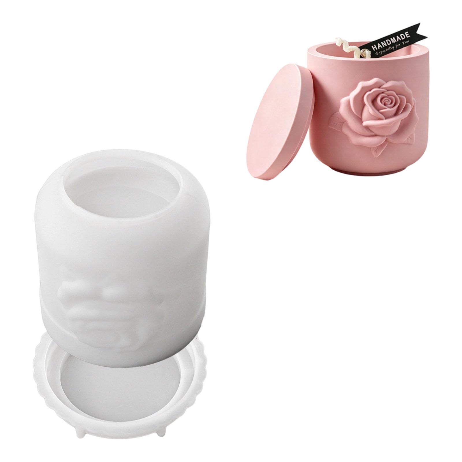 Mekalero Rose Silicone for Soap Making with Lid Craft Silicone for Waxlights